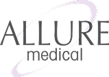 Allure Medical logo with the word "ALLURE" in large letters and "medical" in smaller text below, surrounded by a curved, elliptical line.